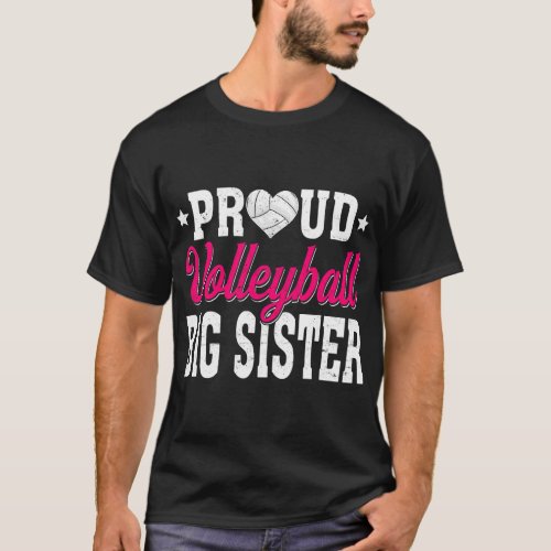 Funny Proud Volleyball Big Sister Sport Lover Moth T_Shirt