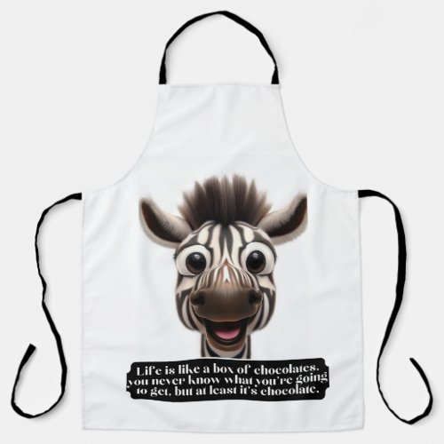 Funny Proverb Sayings Zebra face Apron