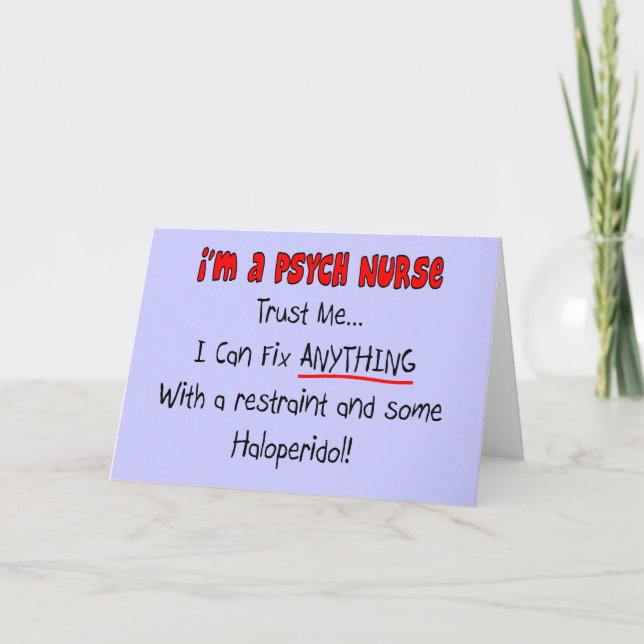 Funny Psych Nurse Gifts Card (Front)