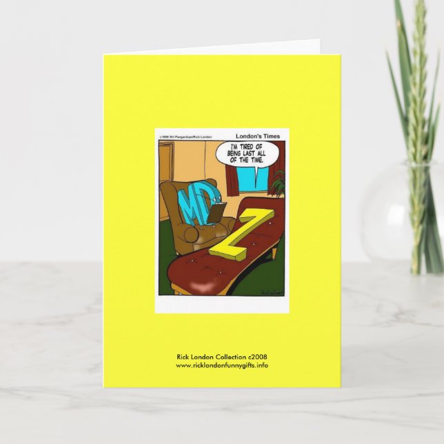 Funny Psychiatry Cartoon On Quality Greeting Card (Front)