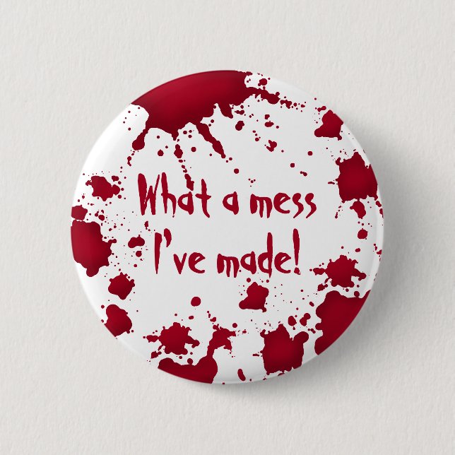 Funny psycho Halloween Button (Front)