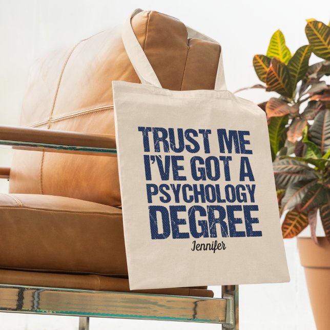 Funny Psychology Graduation Psychologist Custom Tote Bag (Creator Uploaded)