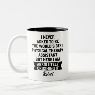 Funny PTA Personalized Physical Therapy Assistant Two-Tone Coffee Mug