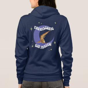 Funny Pterodactyl Moon Aviation Humor Hoodie