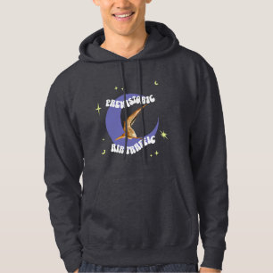 Funny Pterodactyl Moon Aviation Humor Hoodie