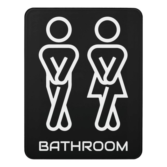 Funny Public Bathroom Door Sign (Contemporary Vert)