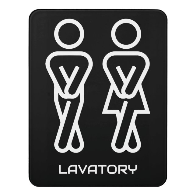 Funny Public Toilet Door Sign (Contemporary Vert)