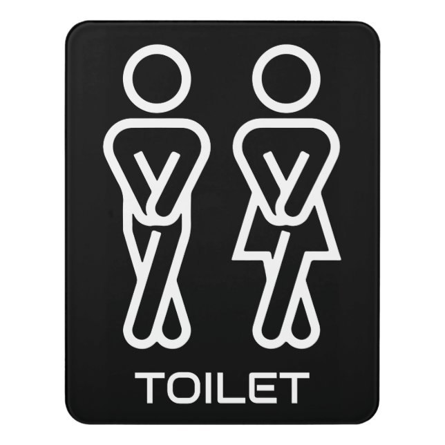 Funny Public Toilet Door Sign (Contemporary Vert)