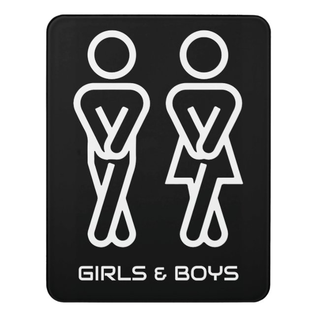 Funny Public Toilet Door Sign (Contemporary Vert)