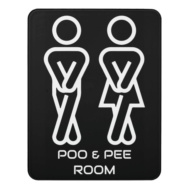 Funny Public Toilet Door Sign (Contemporary Vert)