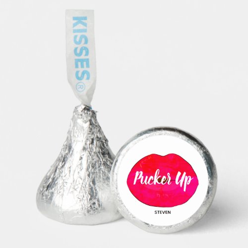 Funny Pucker Up Valentines Day Red Pink Lips Name Hersheys Kisses