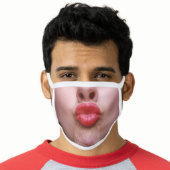Funny Puckered Kiss Lips Face Mask (Worn Him)