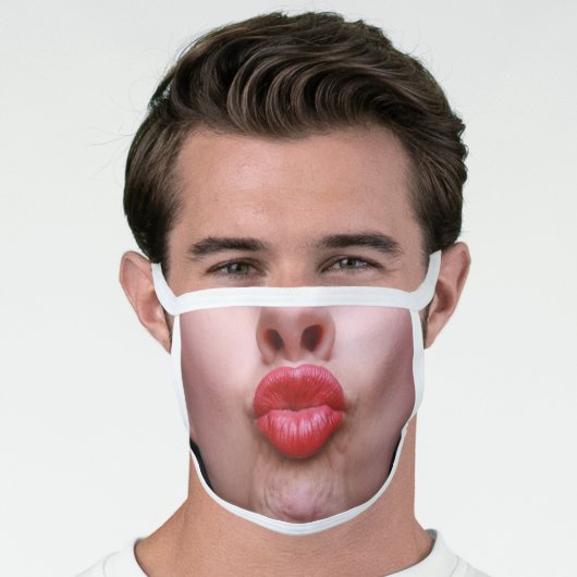 Funny Puckered Kiss Lips Face Mask (Worn Him)