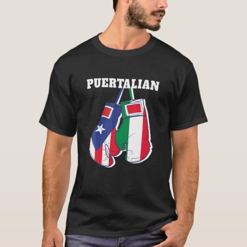 Funny Puerto Rican And Italian Flag Design _ Puert T_Shirt