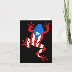 Funny Puerto Rico Coqui Frog Puerto Rican Flag Bor Card
