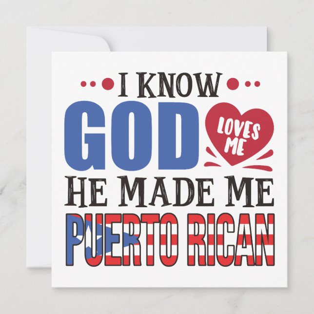 Funny Puerto Rico Heritage Quote Card (Front)