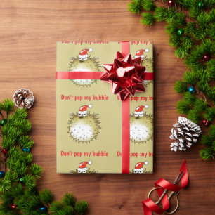 Funny Puffer Fish Christmas Don't Pop My Bubble Wrapping Paper
