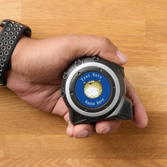 funny puffer fish (name & text) tape measure (Home)