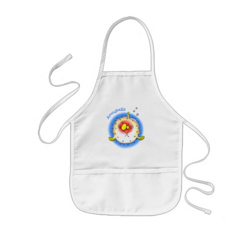 Funny puffer fish porcupine fish cartoon kids apron