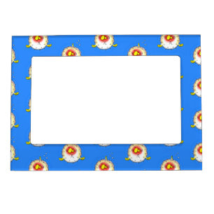 Funny puffer fish porcupine fish cartoon magnetic frame