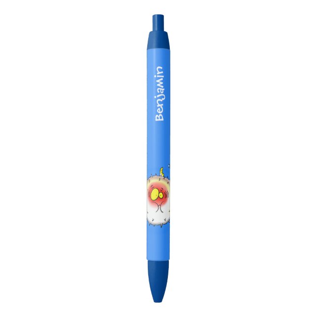 Funny puffer fish porcupine fish cartoon pen (Front Vertical)