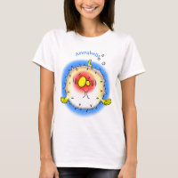Funny puffer fish porcupine fish cartoon