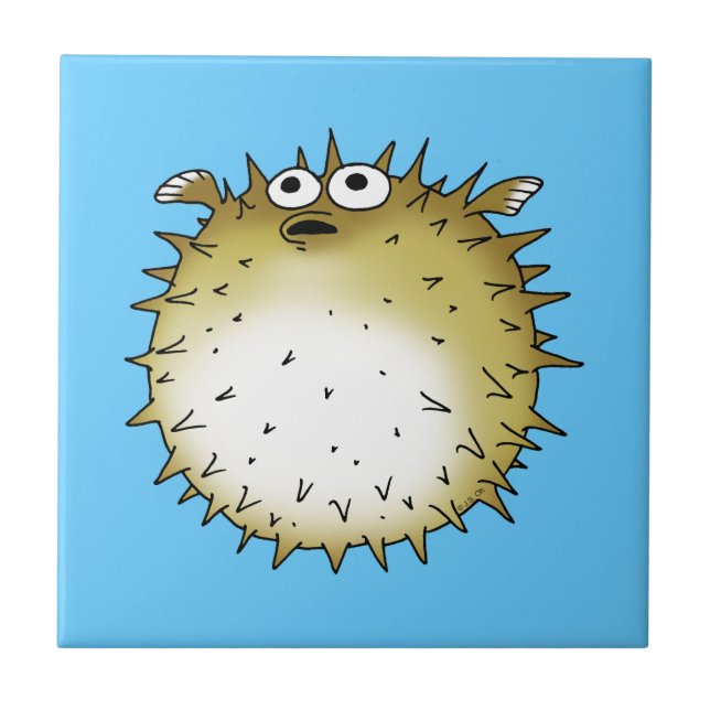 funny puffer fish tile (Front)