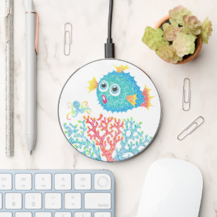 Funny Pufferfish Wireless Phone Charger