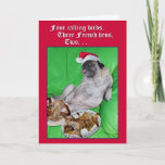 Funny Pug 12 Days Of Christmas Card By Opalakea at Zazzle