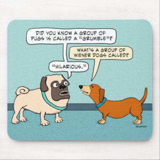 Funny Pug and Dachshund Mousepad