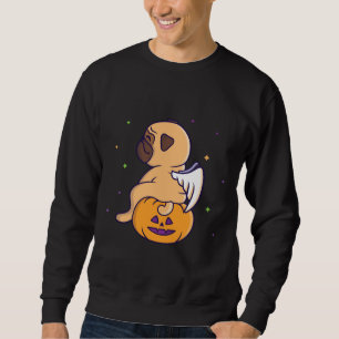 Funny pug angel sitting on the pumpkin Classic T-S Sweatshirt