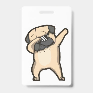 Funny pug badge