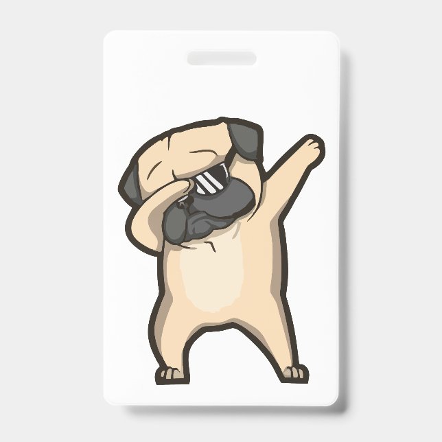Funny pug badge (Front)