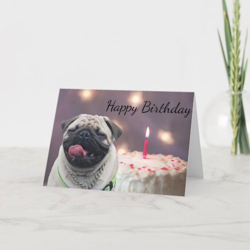 Funny pug card