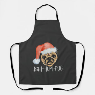 Funny Pug Christmas Dog Mom Dad Pajamas Oversized Apron