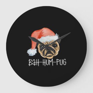 Funny Pug Christmas Dog Mom Dad Pajamas Oversized Large Clock
