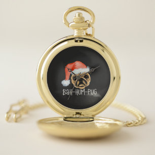 Funny Pug Christmas Dog Mom Dad Pajamas Oversized Pocket Watch