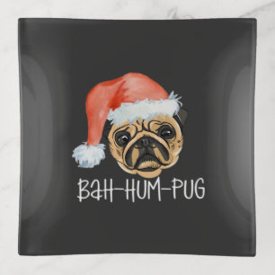 Funny Pug Christmas Dog Mom Dad Pajamas Oversized Trinket Tray