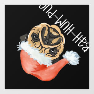 Funny Pug Christmas Dog Mom Dad Pajamas Oversized Wall Decal