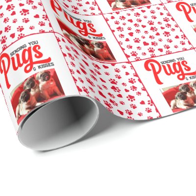 Funny Pug Christmas Dog Picture Cute Puppy Wrapping Paper