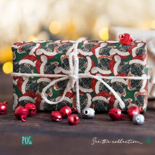 Funny Pug Christmas Pattern Wrapping Paper