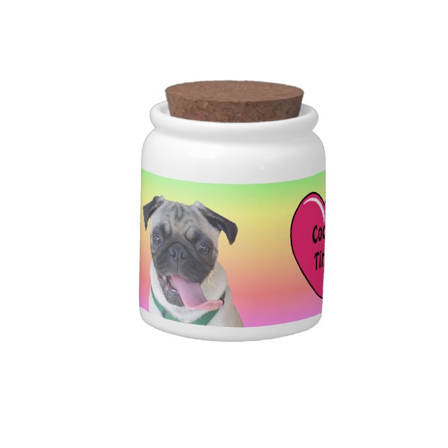 Funny Pug Cookie Jar (Left)