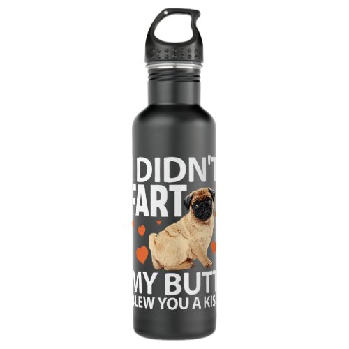 Funny Pug Design For Men Women Kids Pet Dog Breed  Stainless Steel Water Bottle