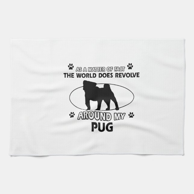 Funny Pug designs Towel (Horizontal)