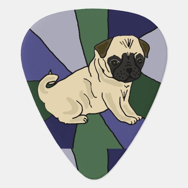Funny Pug Dog Art Guitar Pick (Front)