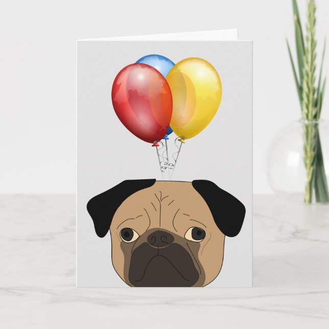 FUNNY PUG DOG BIRTHDAY CARDS (Front)