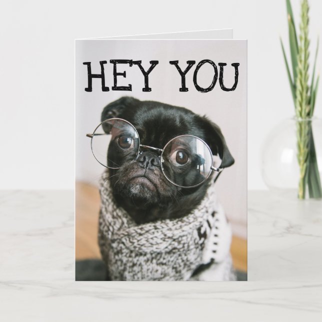 FUNNY PUG DOG BIRTHDAY GREETING CARDS (Front)