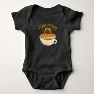 Funny Pug Dog Coffee Lover Design Baby Bodysuit