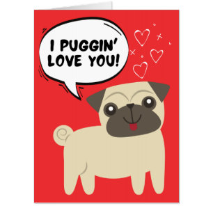 Funny Pug Dog Custom Photo Giant Valentine Card