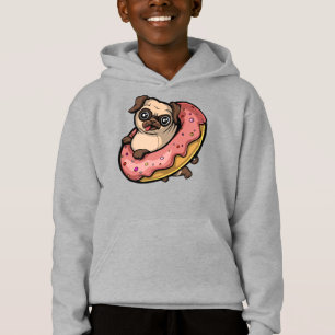 Funny Pug Dog Donut Lover Pet Hoodie